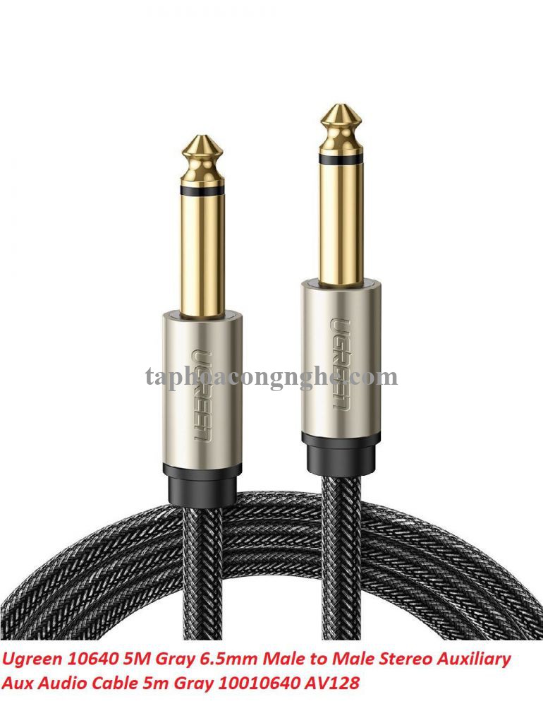 Ugreen 10640 5M 6.35mm 6.5mm TS âm thanh Pro audio đầu mạ vàng 24k màu xám AV128 30010640